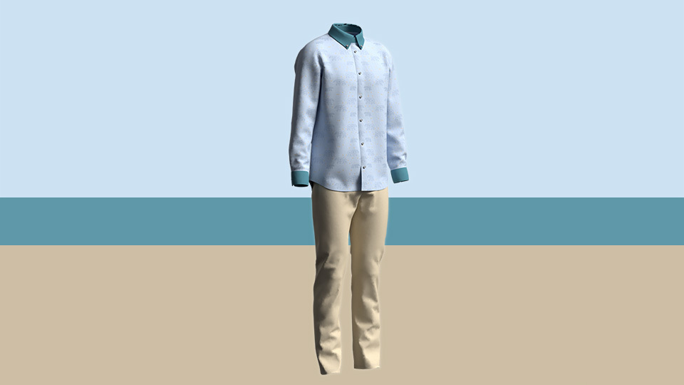 Men's Shirt Coordinate] Combination of cool colors and earth colors