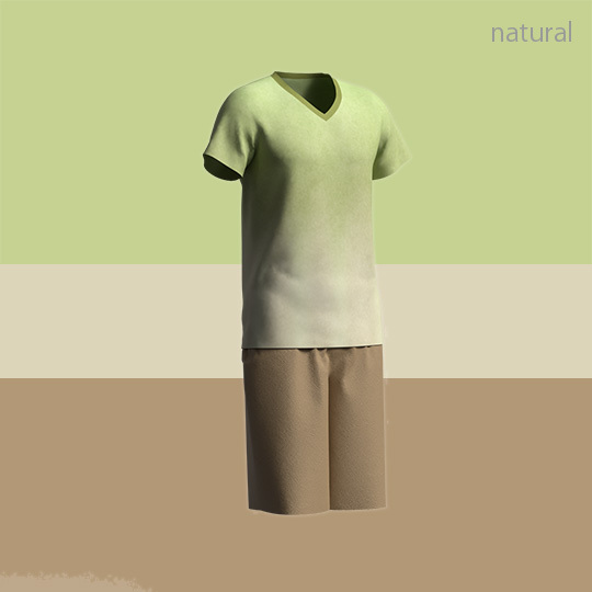 Men's Summer Coordinate] Unique natural taste with yellow-green gradient